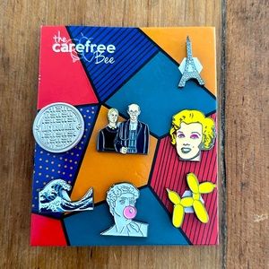 The Carefree Bee - Set of 7 Art Enamel Pins